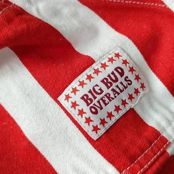 Big Bud Press Overalls in Red White Circus Stripe Womens 4XL - Picture 4 of 6